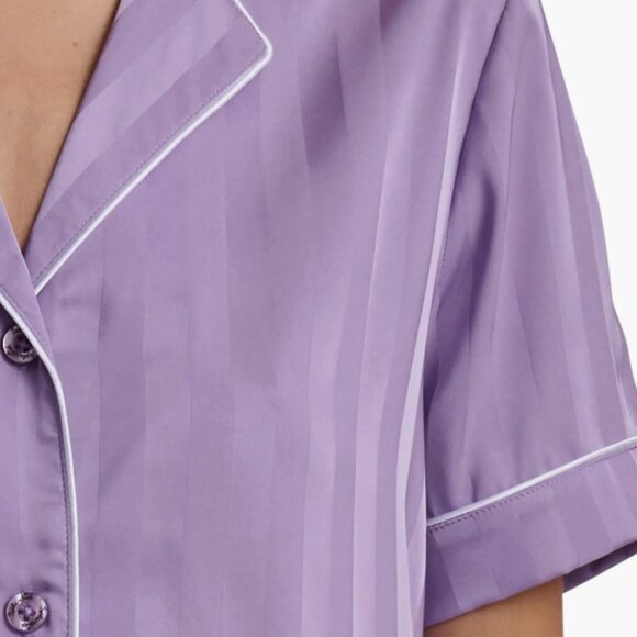 Splendid Stripe Satin Boxer Short Pajamas (Small, VIOLA SHADOW STRIPE) - Picture 4 of 13